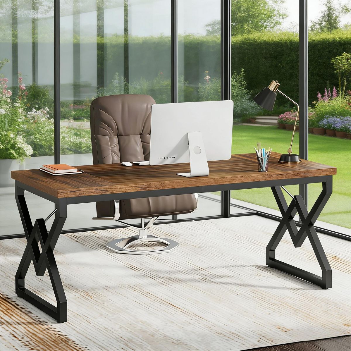 Executive Desk, Large Computer Desk For Home Office_maomaolike.com