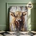 Highland Cow Painting Poster, Textured Earth-toned Rustic Animal Portrait Poster, Adds Warm Rustic Charm, Ideal For Living Room And Farmhouse Wall_maomaolike.com