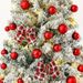 6FT Artificial Hinged Christmas Tree Snow Flocked Pine Tree With Solid Metal Stand Festival Xmas Tree For Indoor Outdoor_maomaolike.com