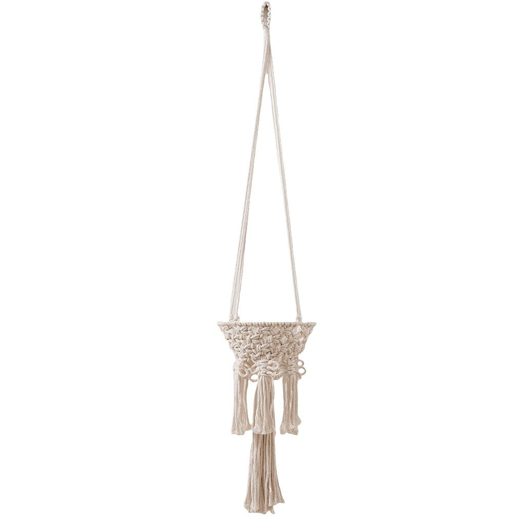 INS Nordic Cotton Rope Woven Flower Potted Green Plant Fruit Basket Home Gardening Decoration Net Bag Air Hanging Ornament_maomaolike.com