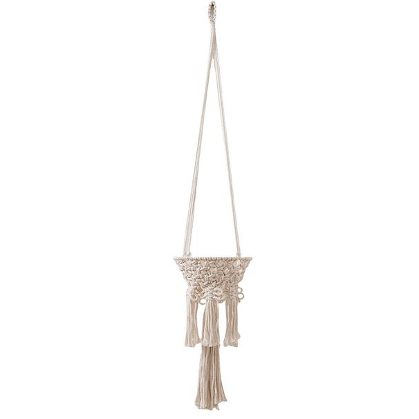 INS Nordic Cotton Rope Woven Flower Potted Green Plant Fruit Basket Home Gardening Decoration Net Bag Air Hanging Ornament_maomaolike.com