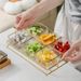 6-Section Glass Serving Tray - Elegant Snack Fruit Platter Entertaining (Dishwasher Safe Non-Slip Base Perfect For Nuts_maomaolike.com