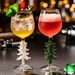 Korean Ins Style Christmas Wine Glass, Colored Glass, Christmas Tree Decoration, High Footed Glass, Red Wine Beverage Glass, Champagne Glass_maomaolike.com