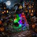 Halloween Miniature Village Witch Shoe House Resin Figurine With Colorful LED Lights Spooky Tabletop Ornament Party Decor_maomaolike.com