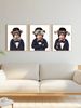 Triple-breasted Suit And Gorilla Decorative Painting; A Cynical View Of Wealth And Culture; An Attitude Of ‘see No Evil, Hear No Evil, Speak No Evil’_maomaolike.com