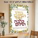 Home Blessing Painting Poster, Delicate Watercolor Olive Wreath & Blessing Text Poster, Warm Home Wish Decor Ideal For Living Room, Dining Room_maomaolike.com