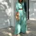 2023 Women's INS Solid Color Temperament Commuter Loose Pocket Fashion Casual Set_maomaolike.com