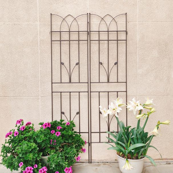 4 Pack Metal Garden Trellis 71" X 17.7" Rustproof Trellis For Climbing Plants Outdoor Flower Support Brown_maomaolike.com