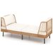 Patio Wicker Daybed Outdoor Boho Rattan Loveseat Sofa With 6 Sturdy Metal Legs Adjustable Foot Pads Seat And Back Cushions_maomaolike.com