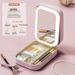 With LED Mirror Portable Travel Makeup Cosmetics Box Touch Light Storage Organizer_maomaolike.com