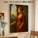 Vintage Noble Lady Painting Poster, Exquisite Classic Oil Style Poster, Elegant Lady In Ornate Red Gown With Domed Building View, Refined Wall Decor_maomaolike.com