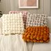 1pc Plush Knotted Square Pillow - Soft Geometric Design, Friendly Fabric For Home Decor, Office, Living Room, Bedroom Sofa Cushion, Decorative Pillows_maomaolike.com
