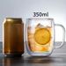 Double-layered Glass Cup With Transparent Heat-resistant Handle, Suitable For Coffee, Tea, And Smoothies, Christmas Holiday Gift_maomaolike.com