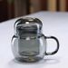 3-piece Set Of Thickened Glass Tea Cups With Lids, Round And Fun Tea Cups, Heat-resistant High Borosilicate Glass Flower Tea Office Cups_maomaolike.com