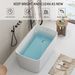49'' Acrylic Freestanding Soaking Bathtub, Square-shape Japanese Soaking Hot Tub, Chrome Overflow And Quick Drain, Glossy White 26A01-49_maomaolike.com