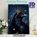 Crown Raven Painting Poster, Mysterious Realistic Dark Art Poster, Glossy Black Raven With Ornate Golden Crown, Dried Roses & Leaves, Elegant Gothic_maomaolike.com