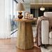 Round End Table, Wooden Couch Side Table With Octagonal Base_maomaolike.com