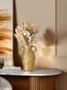 1PC Bump Design Art Contemporary Style Threaded Ceramic Vase Gold Fillable Water Ornament Flower Arrangement Vase_maomaolike.com