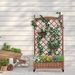 Raised Garden Bed With Trellis 2 Pack, Outdoor Wooden Planter Box & Plant Stand With Climbing Racks_maomaolike.com