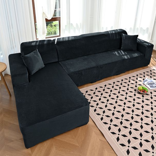 Cross-Border In-Stock Wholesale Solid Color Stretch Silver Fox Velvet Thickened Universal All-Inclusive Anti-Slip Sofa Cover_maomaolike.com