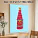 Rooh Afza Beverage Painting Poster, Vibrant Cartoon-style Illustrated Drink Bottle Poster, Nostalgic Cheerful Decor Ideal For Kitchen, Dining Area_maomaolike.com
