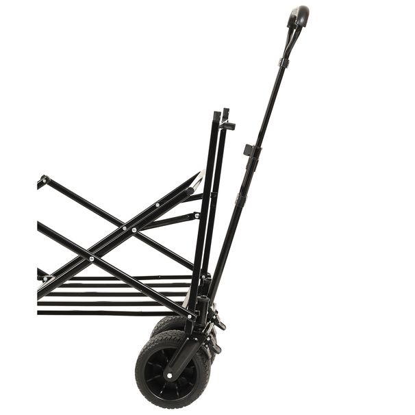 480Lbs Collapsible Wagon With Canopy,Wagon Stroller With 7" All-Terrain Wheels, Lightweight Foldable Wagon, Large Capacity For Camping, Shopping, Sports, And Garden Use,black With Mosquito Net_maomaolike.com