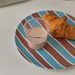 Striped Bamboo Fiber Eco-Friendly Tableware Shatter-Resistant Dessert Plate Ins_maomaolike.com