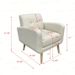Mid-Century Modern Fabric Accent Armchair Single Sofa With Rubber Wood Legs For Living Room_maomaolike.com