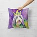 Bearded Collie King Of Mardi Gras Throw Pillow Machine Washable, Indoor Outdoor Decorative Pillow For Couch, Bed Or Patio, 18Hx18W_maomaolike.com