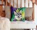 Alaskan Klee Kai King Of Mardi Gras Throw Pillow Machine Washable, Indoor Outdoor Decorative Pillow For Couch, Bed Or Patio, 14Hx14W_maomaolike.com