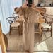 Women's Clothing new retro tea style outfit a complete set of puff sleeve shirt suit summer women's skirt_maomaolike.com