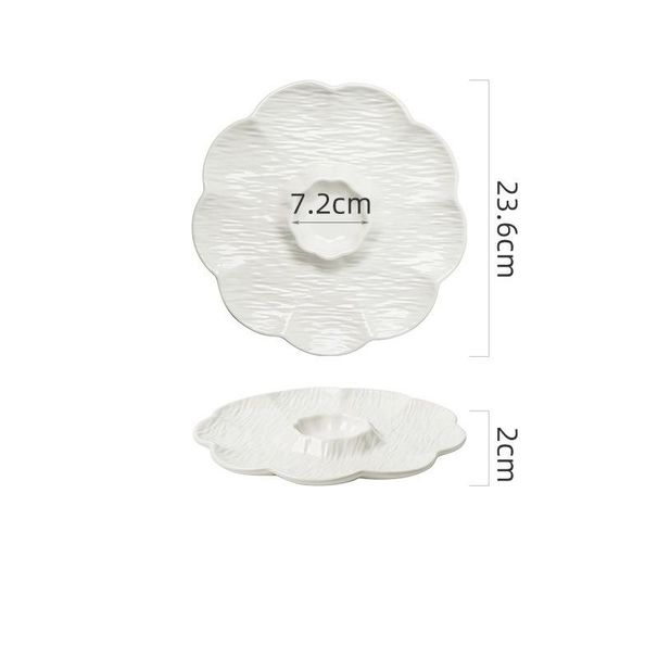 Ceramic Breakfast With Vinegar Dish Sushi Dumpling Snack High-end Divided Plate_maomaolike.com