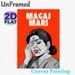 "MAGAJ MARI" Typographic Figure Painting Poster, Vibrant Retro Comic Style Poster, Bold Orange Background With Monochrome Weary Figure, Eye-catching_maomaolike.com