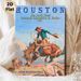 Houston Rodeo Cowboy Painting Poster, Vintage Western-style Vibrant Cowboy Riding Bucking Horse Poster, Retro Nostalgic Wall Decor Ideal For Living_maomaolike.com