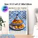 Moroccan Tajine Painting Poster, Vibrant Traditional Moroccan Cuisine Scene Poster, Features Authentic Recipe Details, Ideal For Kitchen And Dining_maomaolike.com