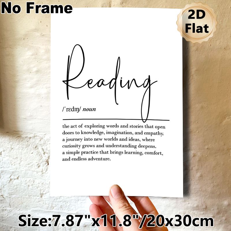 Reading Definition Painting Poster, Minimalist Elegant Typographic Poster, Inspirational Literary-themed Decor Ideal For Library, Study Room And_maomaolike.com