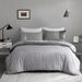 Modern Minimalist Bedding Set Light Gray & Dark Gray Duvet Cover + Pillowcases - 90gsm Synthetic Fiber With Reactive Dyeing_maomaolike.com