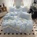 2026 Spring Summer New Skin-Friendly Brushed Washed Cotton Embroidered Korean Style Lace Skirt Bed Sheet_maomaolike.com
