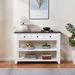 Retro Design Console Table With Two Open Shelves, Pine Solid Wood Frame And Legs For Living Room_maomaolike.com
