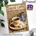 Turkish Coffee Painting Poster, Vintage Ornate Retro Style Poster, Featuring Floral Coffee Cup, Blue Pot, Turkish Delight And Coffee Beans, Brings_maomaolike.com