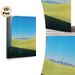 Urban & Pastoral Landscape Painting Poster, Serene Minimalist Scenic Poster, Calming City Skyline With Rolling Green Hills Design, Ideal For Living_maomaolike.com