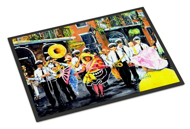 French Quarter Frolic Doormat Front Door Mat Indoor Outdoor Rugs For Entryway, Non Slip Washable Low Pile, 24H X 36W_maomaolike.com