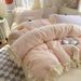 Wholesale Ins Princess Style Wrinkled Lace Milk Velvet Four-Piece Winter Warm Mixed Color Flannel 4-Piece Set_maomaolike.com