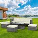 Patio Furniture, Outdoor Furniture, Seasonal PE Wicker Furniture,5 Set Wicker Furniture With Plywood Coffee Table,with Lift TOP Coffee Table,with Lounger Sofa_maomaolike.com