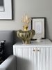 1pc High-end Design Black Gold Stripe Heart-shaped Ceramic Vase Is Suitable For Multi-scene Ornaments In The Living Room Flower Arrangement Vase_maomaolike.com