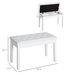 Piano Bench, Duet Piano Chair With Leather Padded Cushion And Wooden Frame, Button Tufted Keyboard Bench, White_maomaolike.com
