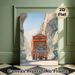 Decorated Truck Mountain Gorge Painting Poster, Vibrant Artistic Style Poster, Colorfully Adorned Truck Navigating Narrow Rocky Gorge With Snow-capped_maomaolike.com