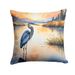 Blue Heron In The Golden Hour Throw Pillow Machine Washable, Indoor Outdoor Decorative Pillow For Couch, Bed Or Patio, 18Hx18W_maomaolike.com