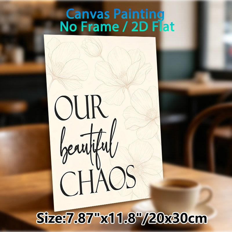 Floral Themed Typography Painting Poster, Delicate Line-art Flower & Elegant Lettering Poster, Warm Heartfelt Quote Ideal For Living Room, Bedroom_maomaolike.com