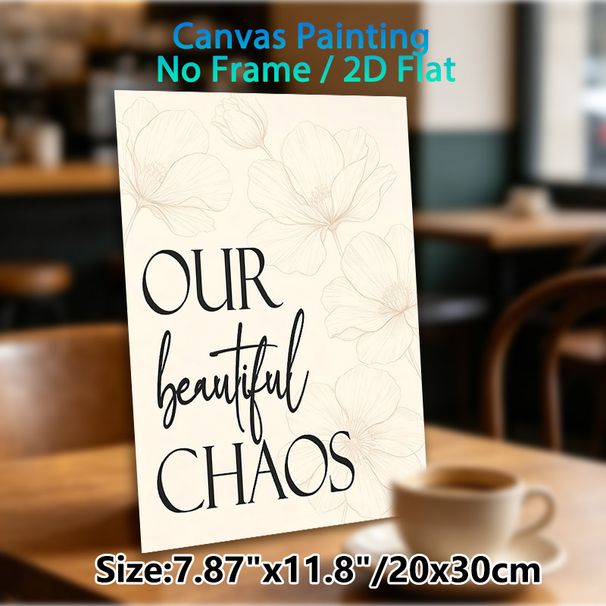 Floral Themed Typography Painting Poster, Delicate Line-art Flower & Elegant Lettering Poster, Warm Heartfelt Quote Ideal For Living Room, Bedroom_maomaolike.com